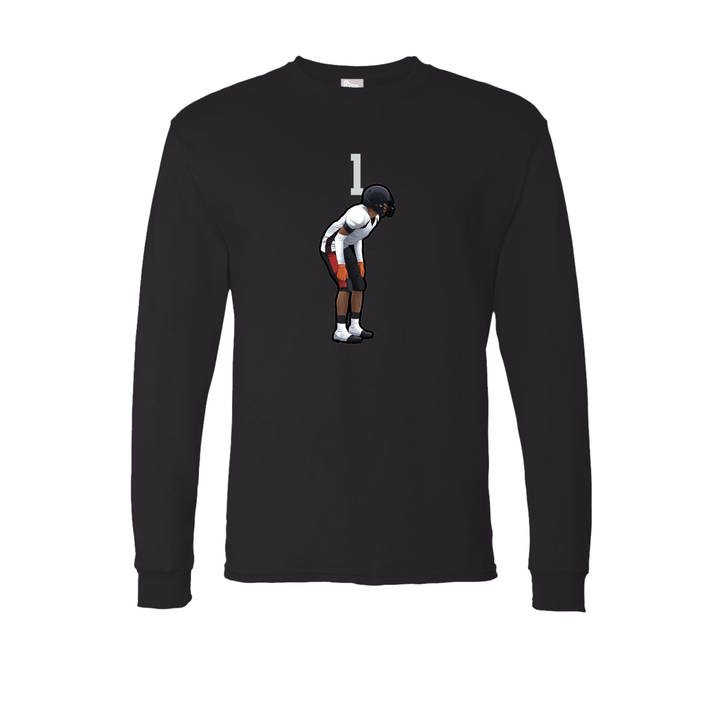 Long Sleeve Tee — Number Top in Black