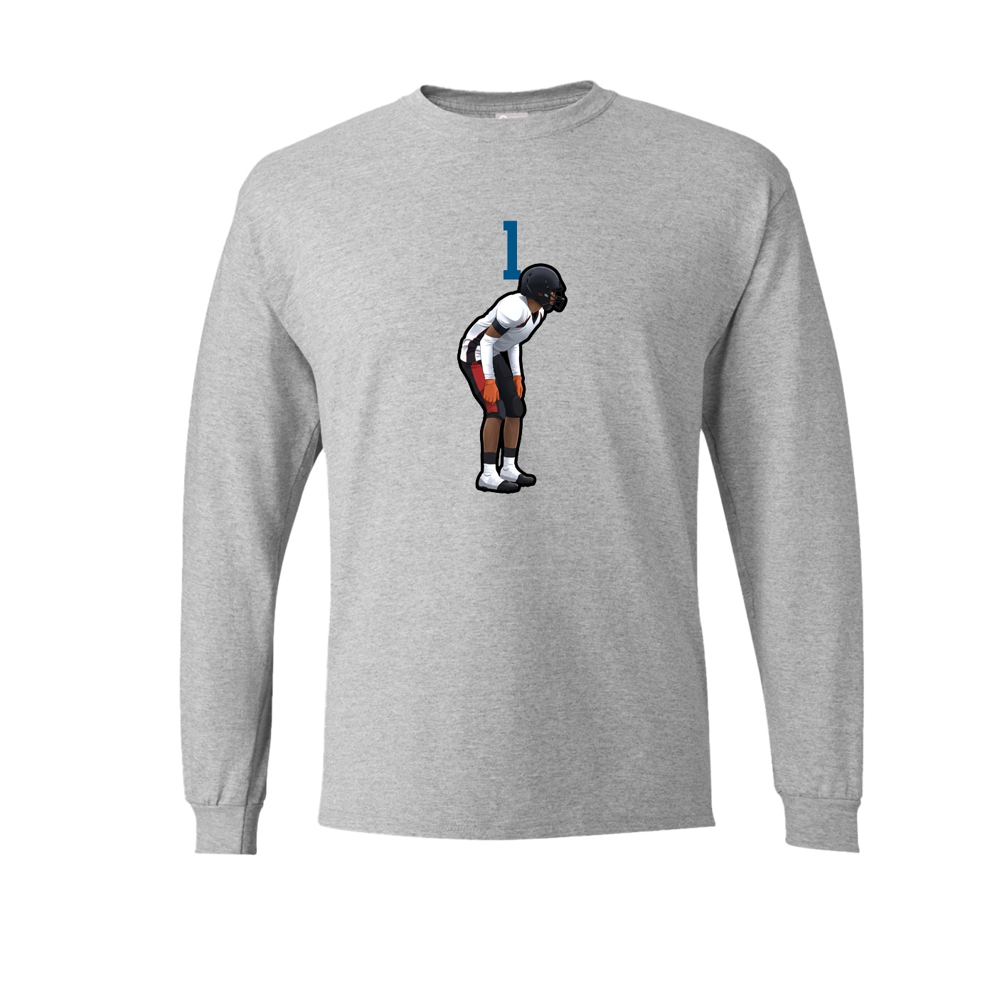 Long Sleeve Tee — Number Top in Grey