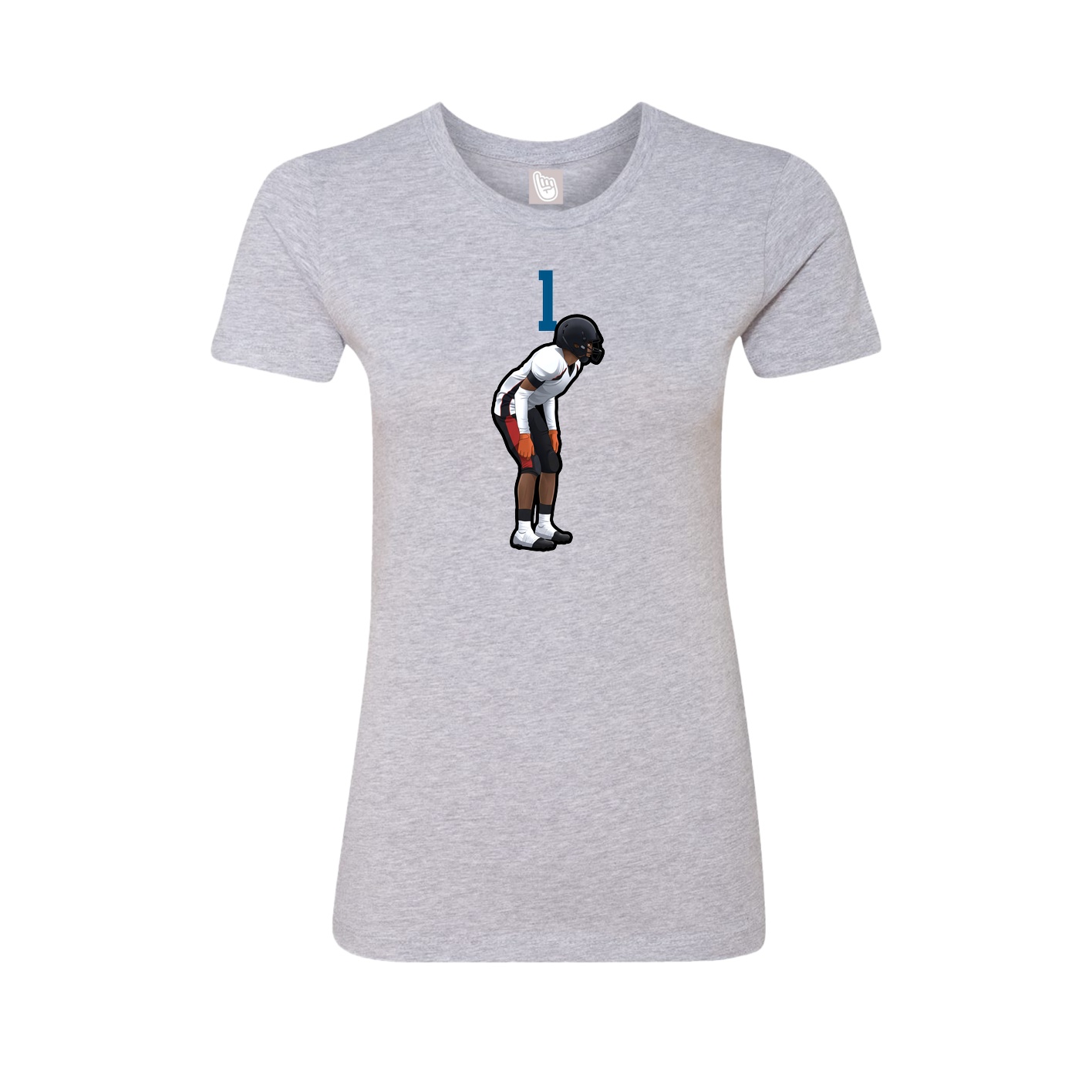 Fitted Women's Tee — Number Top in Grey