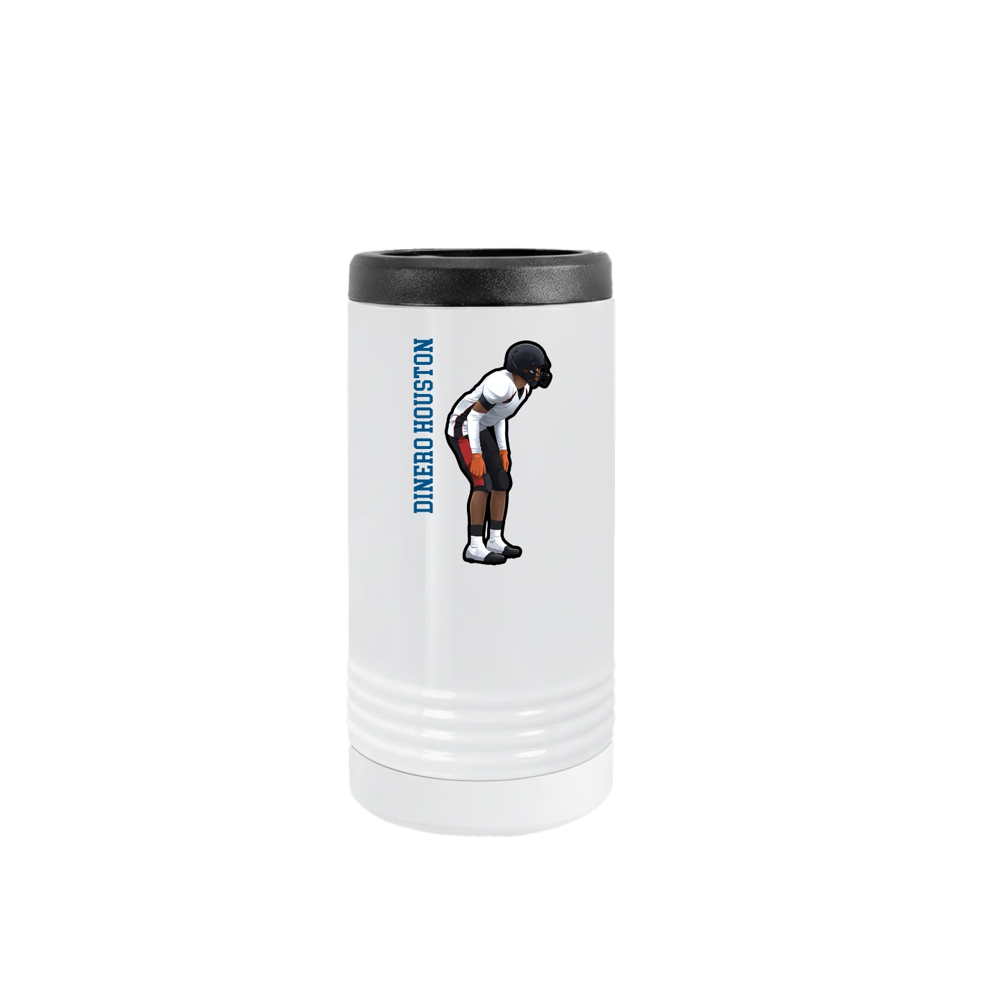 Slim Beverage Holder — Name Vertical in White