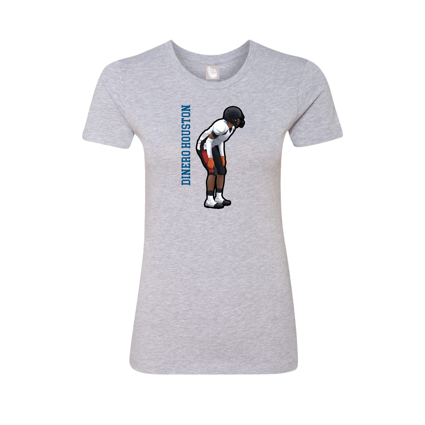 Womens Tee — Name Vertical in Grey