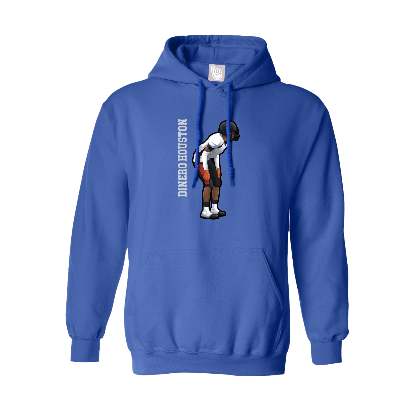 Hoodie — Name Vertical in Royal