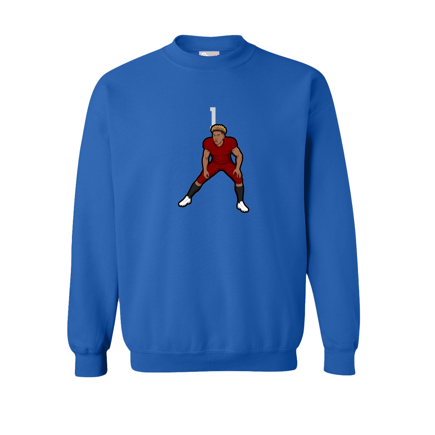 Fleece Crew — Number Top in Royal
