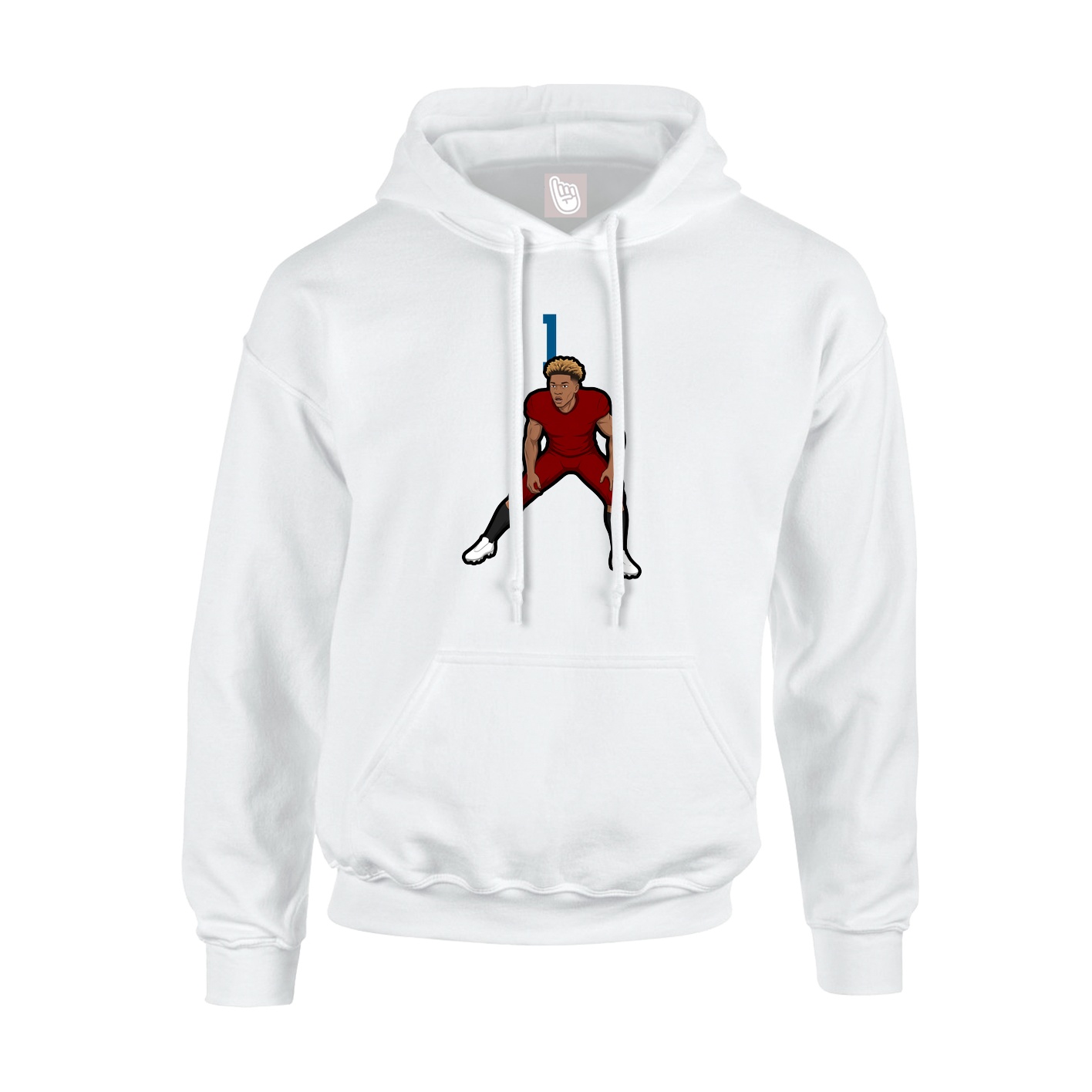 Youth Hoodie — Number Top in White