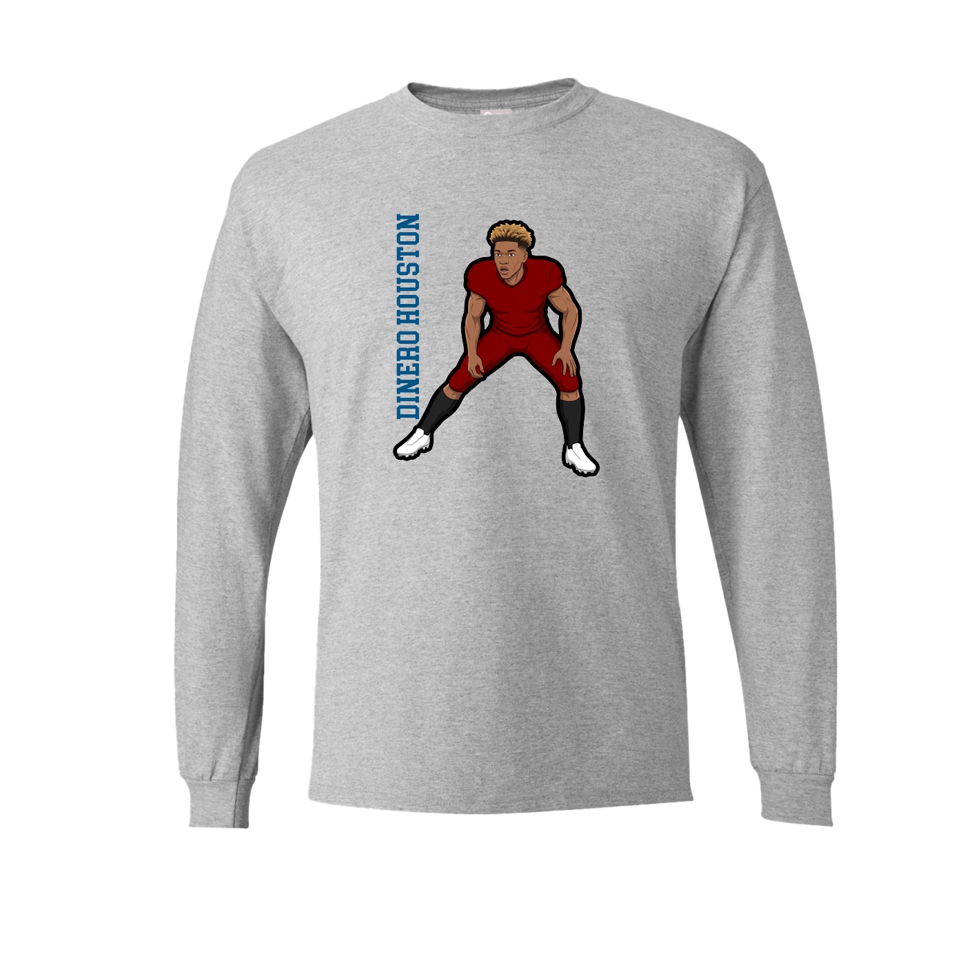 Long Sleeve Tee — Name Vertical in Grey