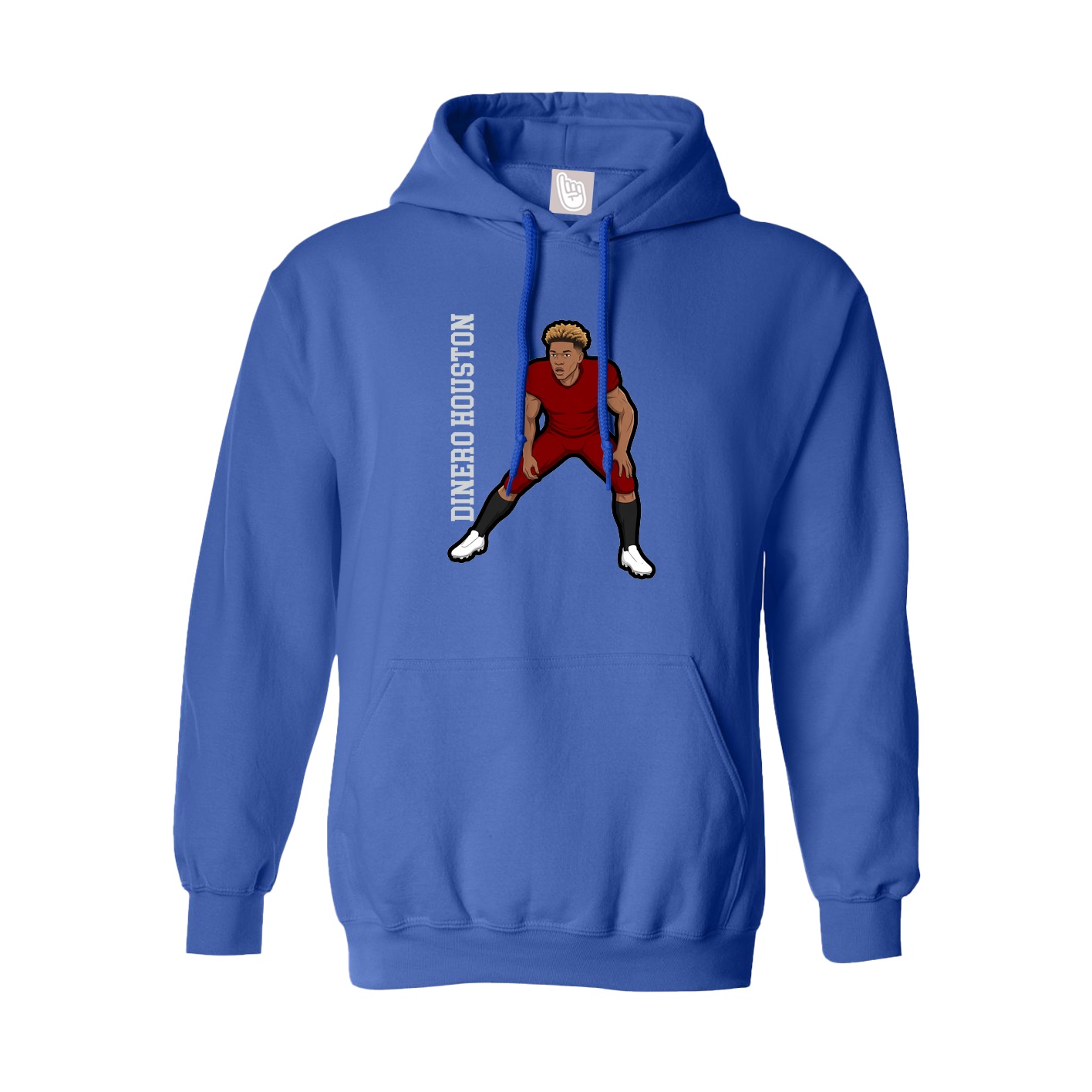 Hoodie — Name Vertical in Royal