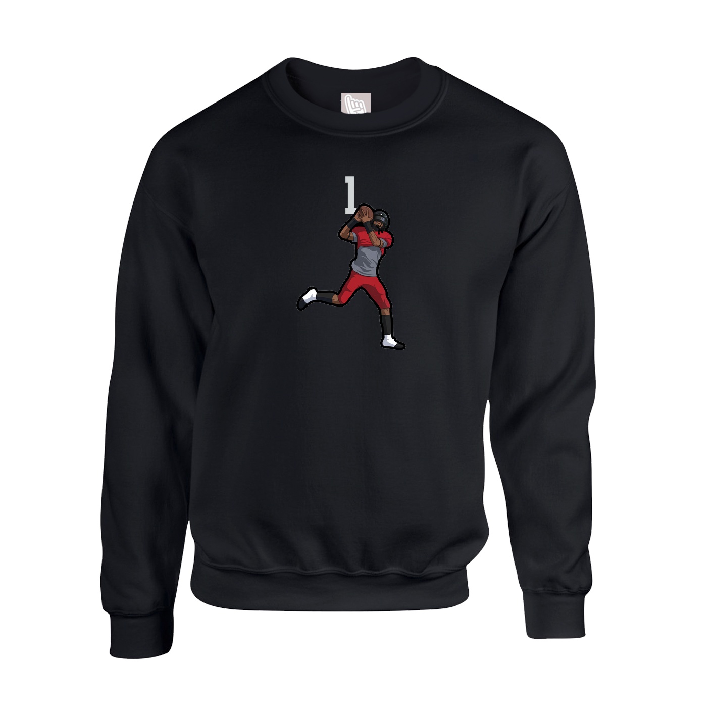 Fleece Crew — Number Top in Black
