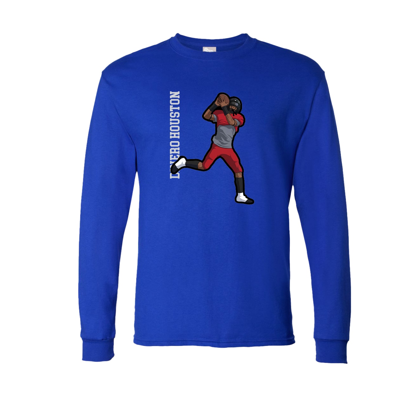 Long Sleeve Tee — Name Vertical in Royal