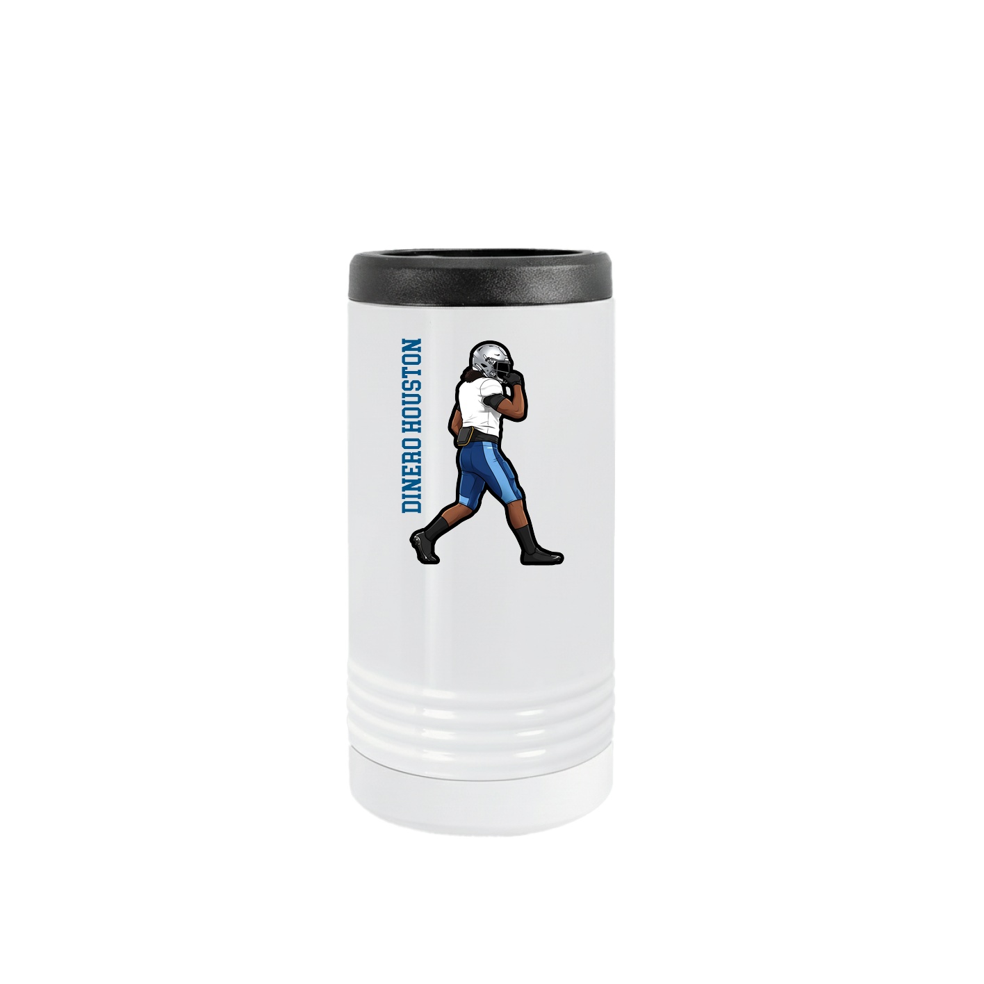 Slim Beverage Holder — Name Vertical in White