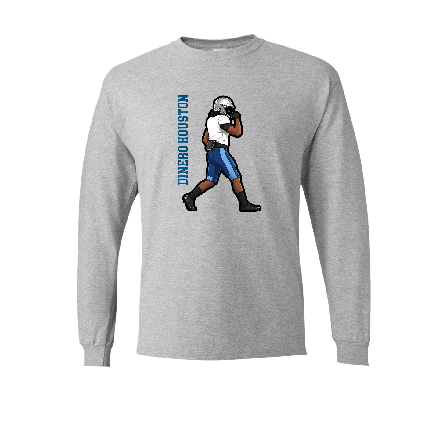 Long Sleeve Tee — Name Vertical in Grey