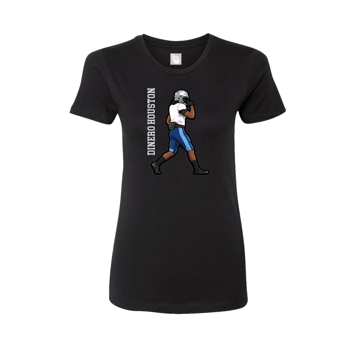 Womens Tee — Name Vertical in Black