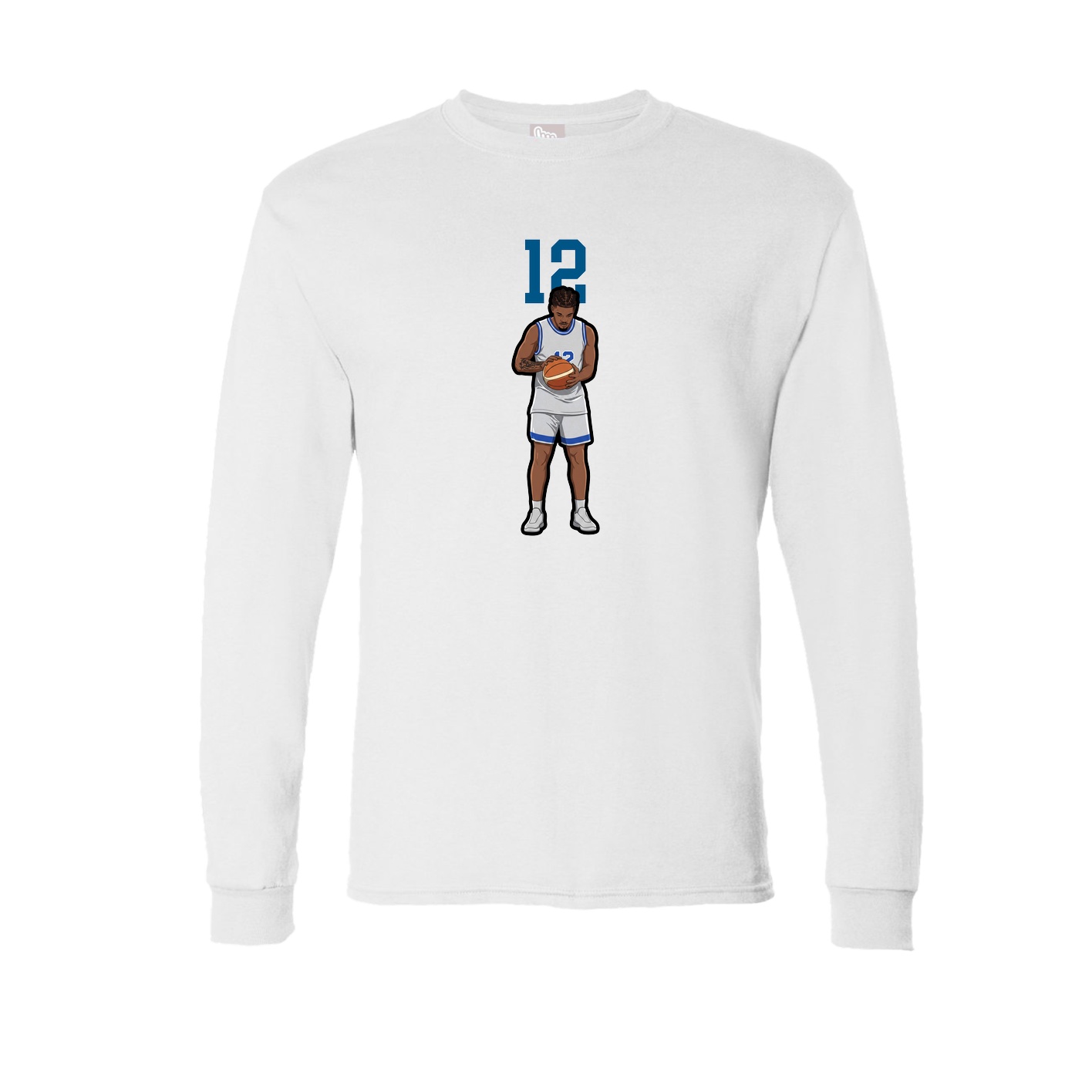 Long Sleeve Tee — Number Top in White