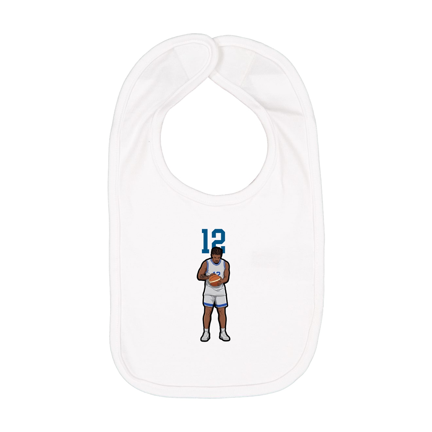 Infant Bib — Number Top in White