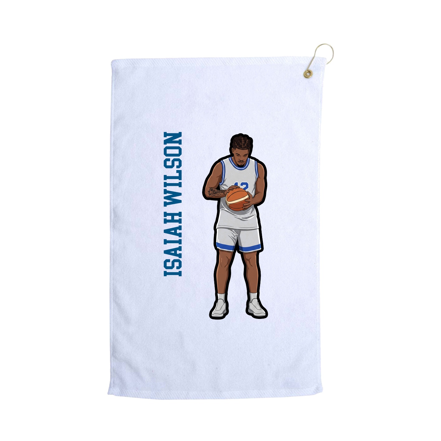 Golf Towel — Name Vertical in White