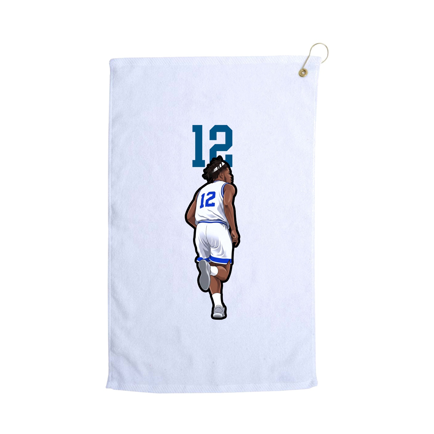 Golf Towel — Number Top in White