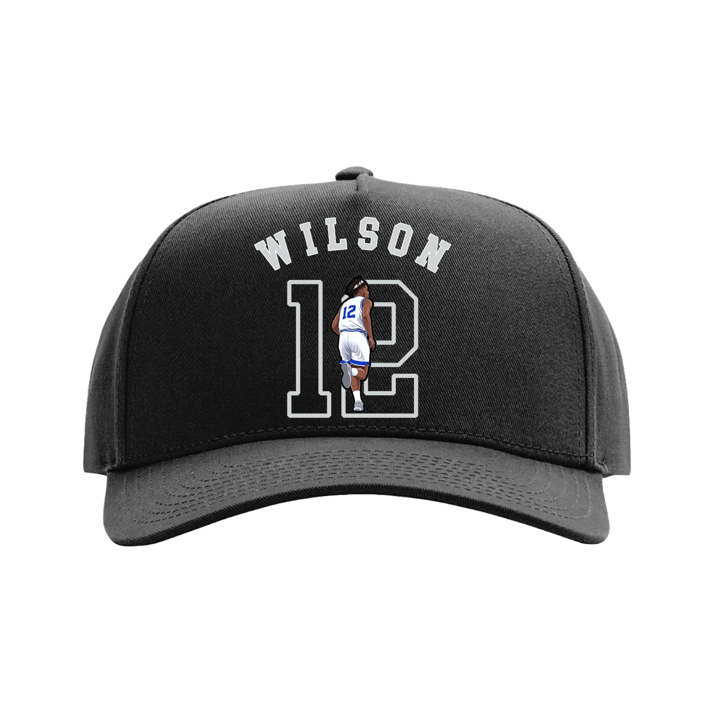Full Fabric Five-Panel Champ Cap — Shirsey Arch in Black