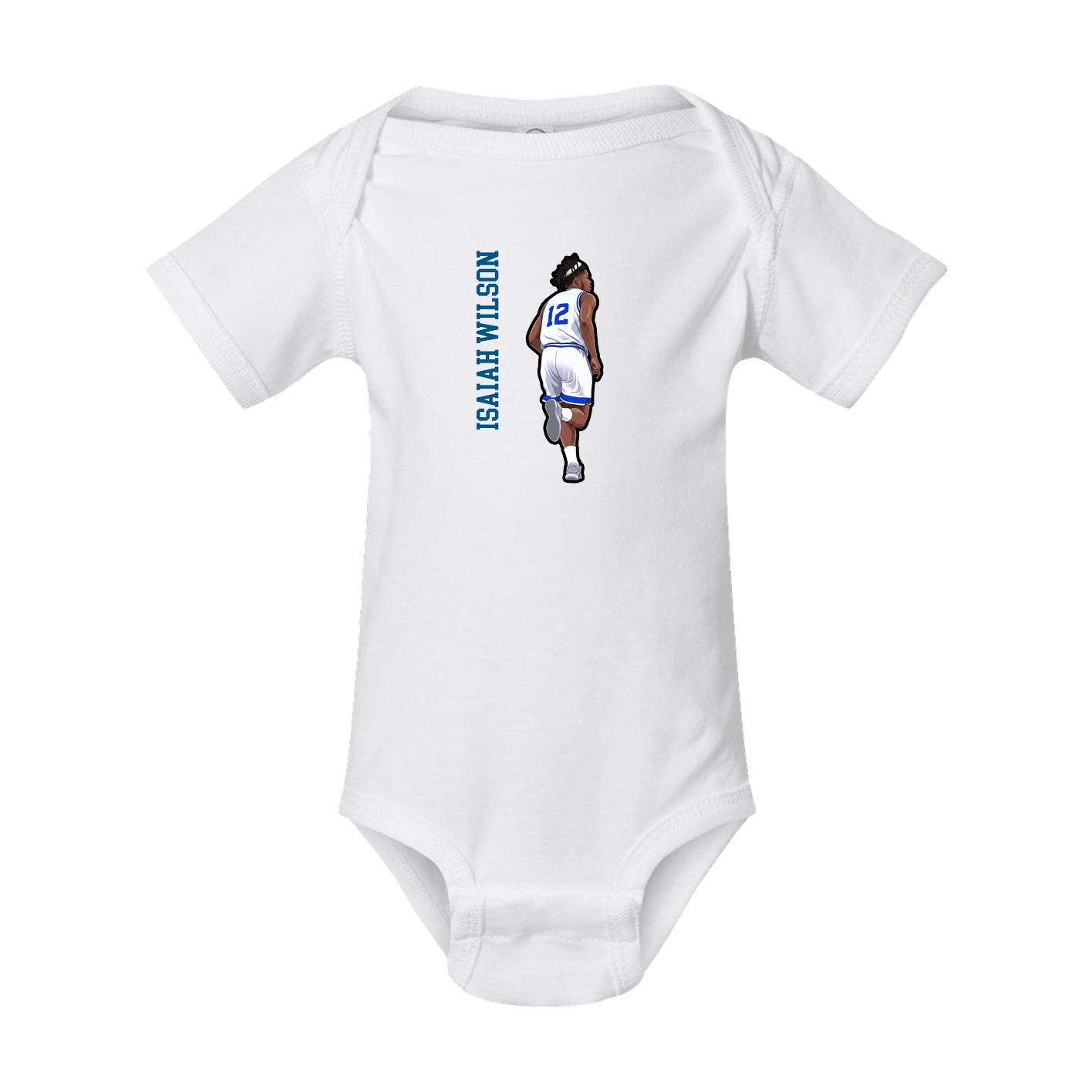 Baby Onesie — Name Vertical in White