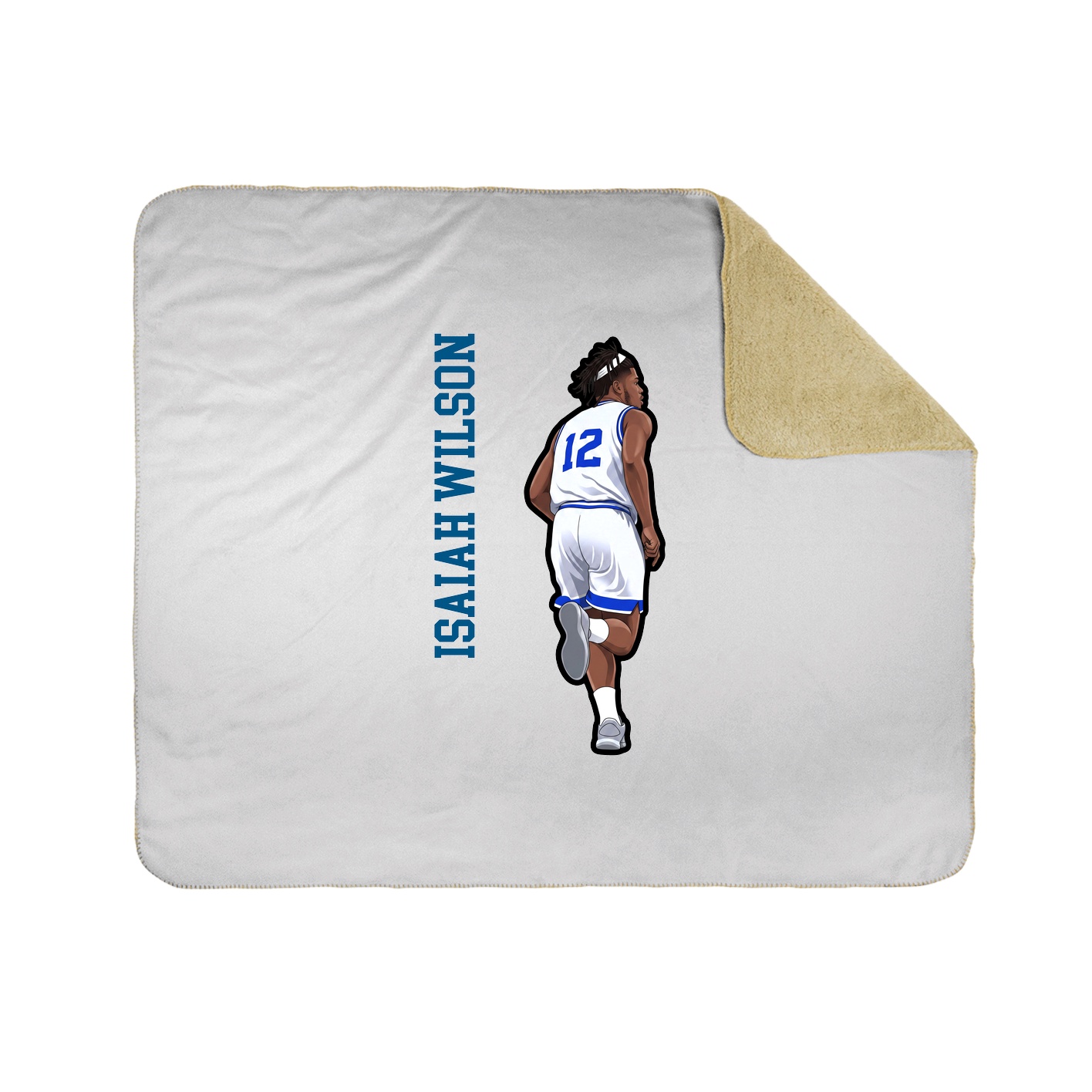 Throw Blanket — Name Vertical in White