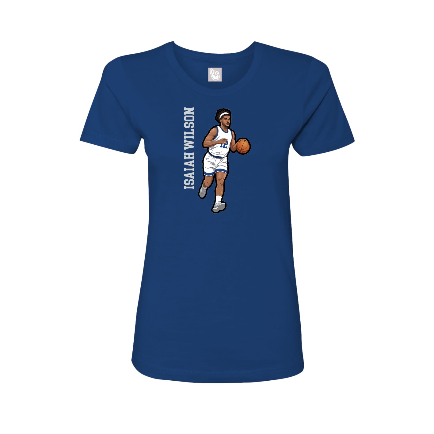 Womens Tee — Name Vertical in Royal