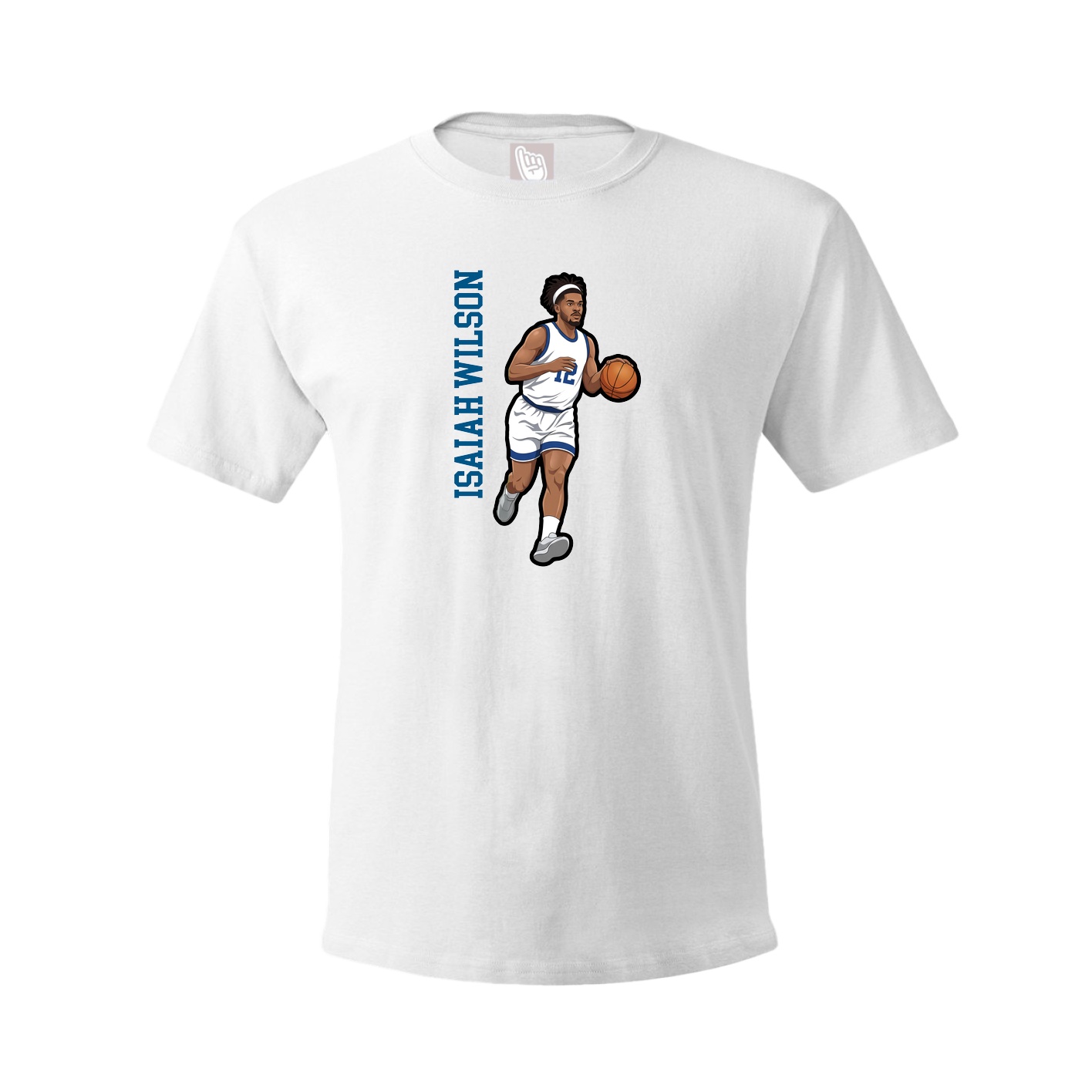Youth Tee — Name Vertical in White