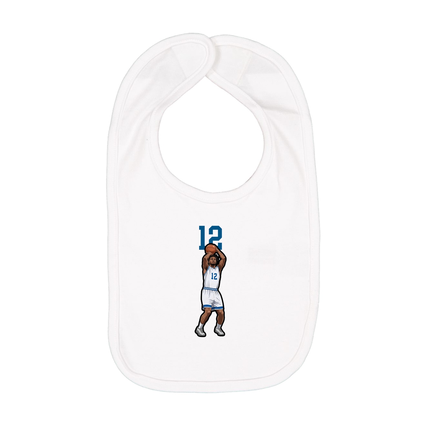Infant Bib — Number Top in White