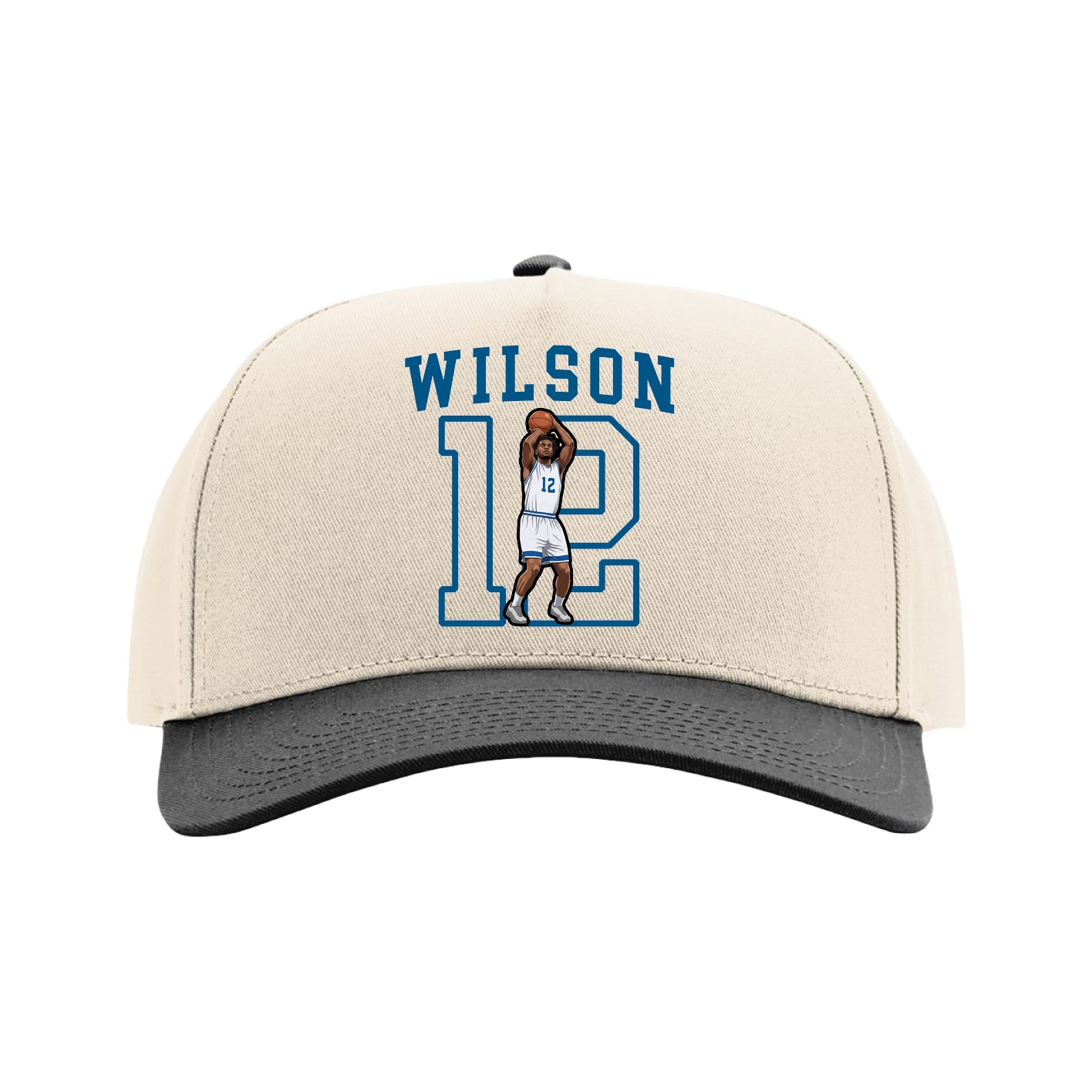 Full Fabric Five-Panel Champ Cap — Shirsey in Cream/Black