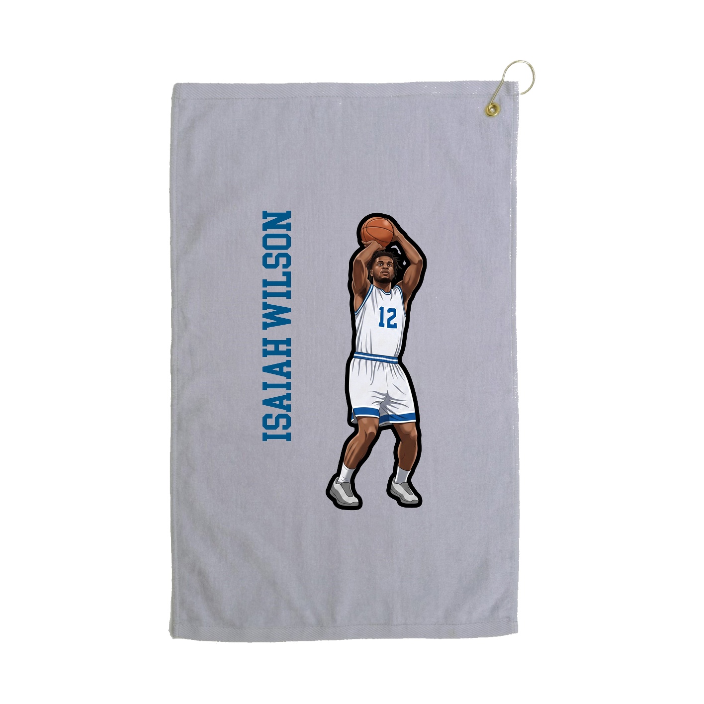 Golf Towel — Name Vertical in Grey