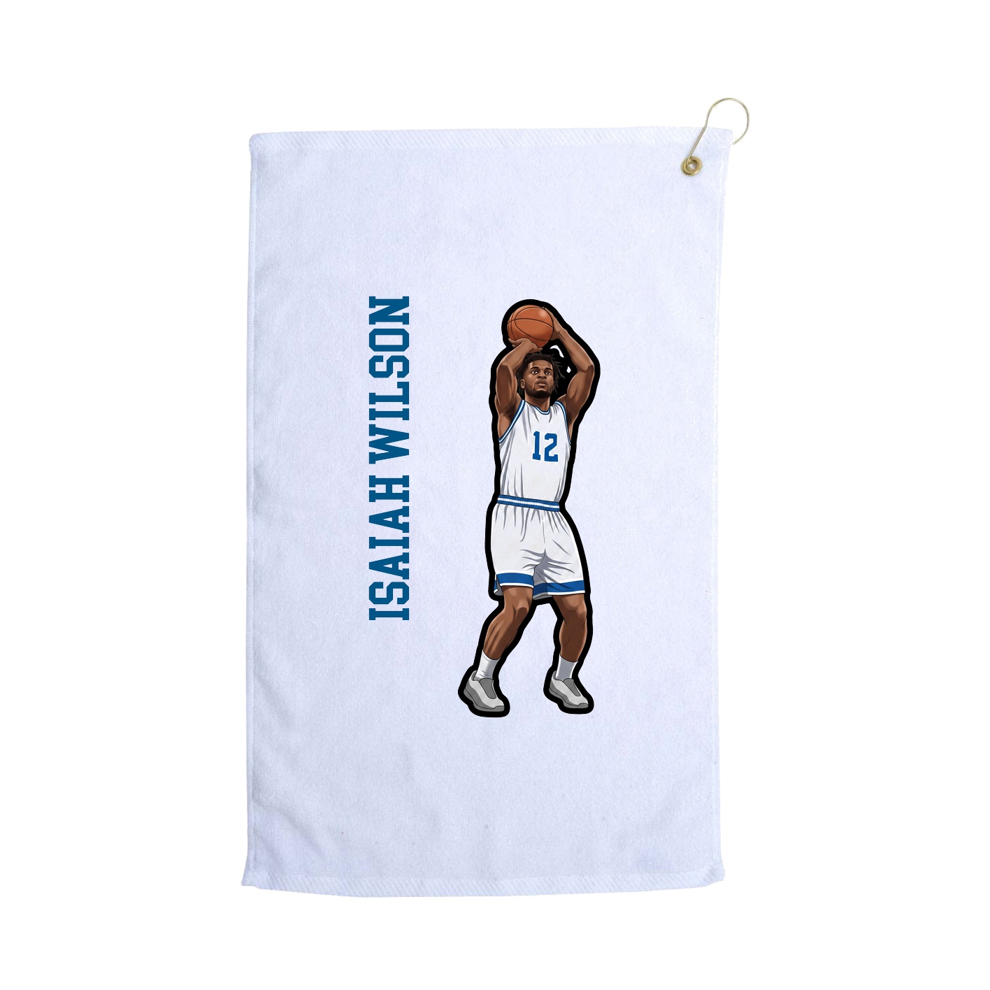Golf Towel — Name Vertical in White