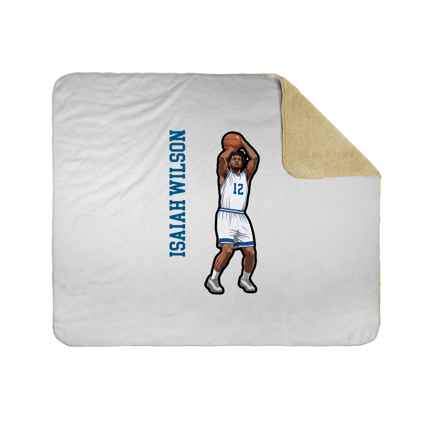 Throw Blanket — Name Vertical in White
