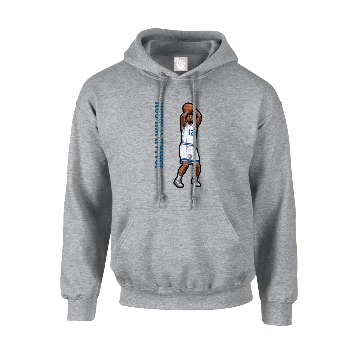 Youth Hoodie — Name Vertical in Grey