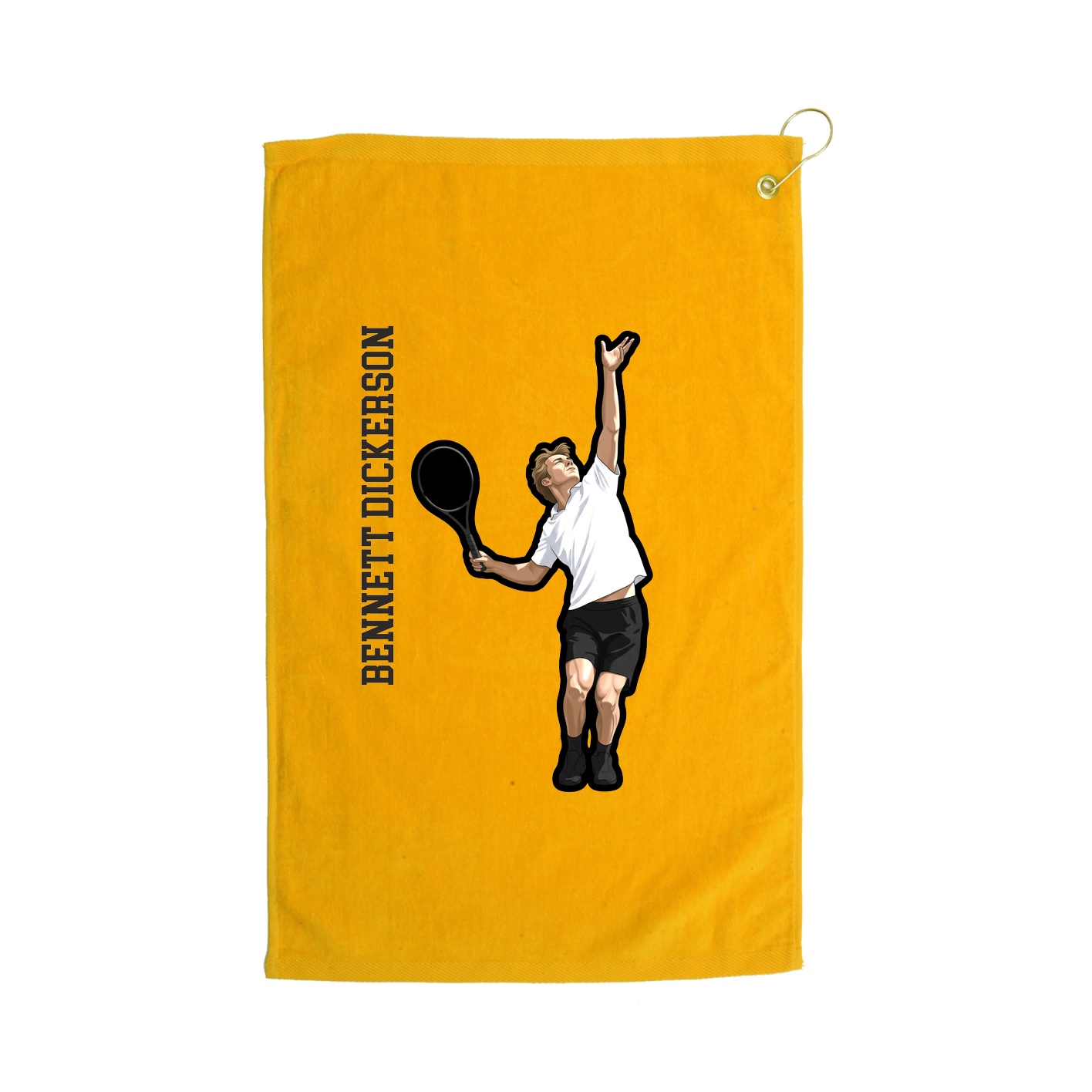 Golf Towel — Name Vertical in Gold