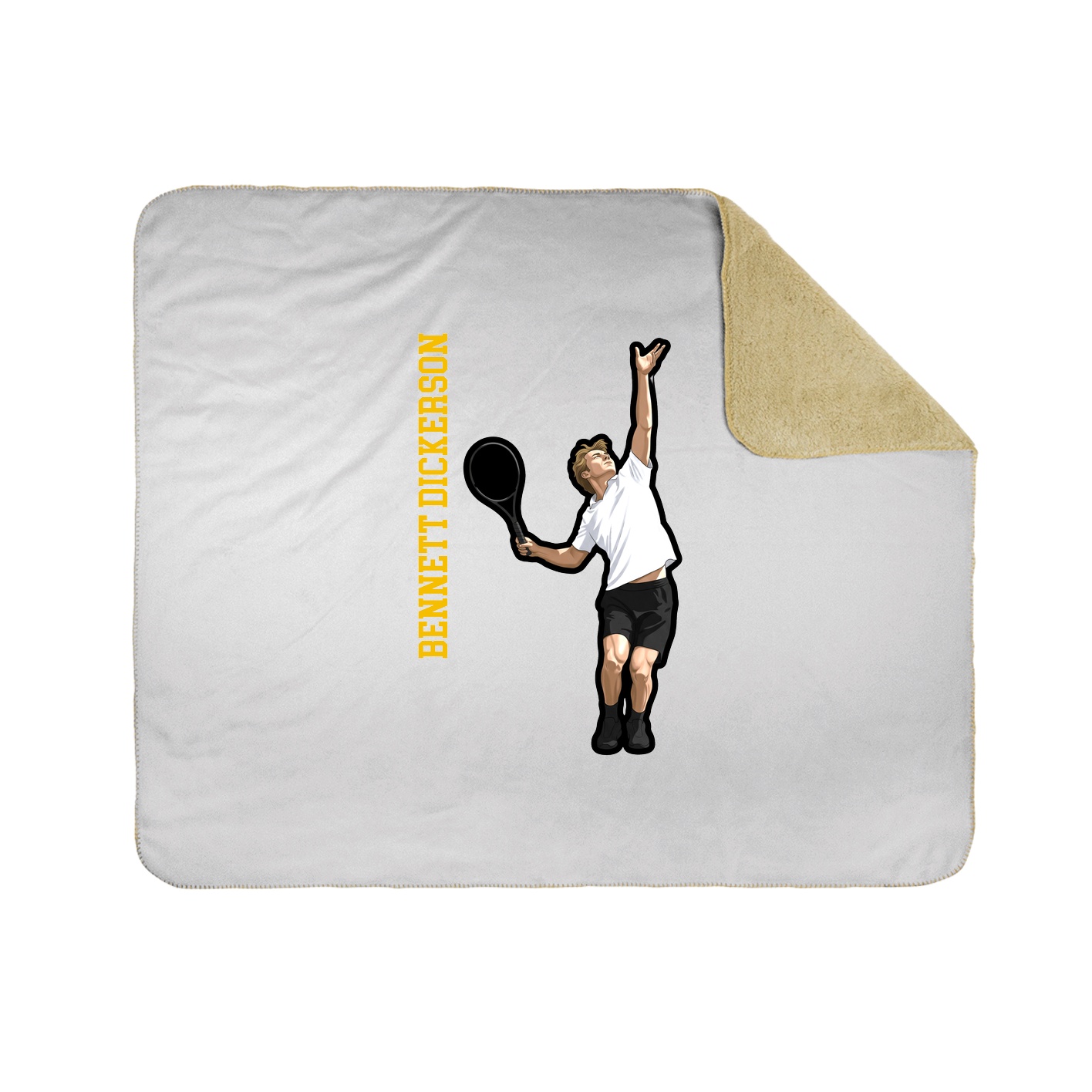 Throw Blanket — Name Vertical in White