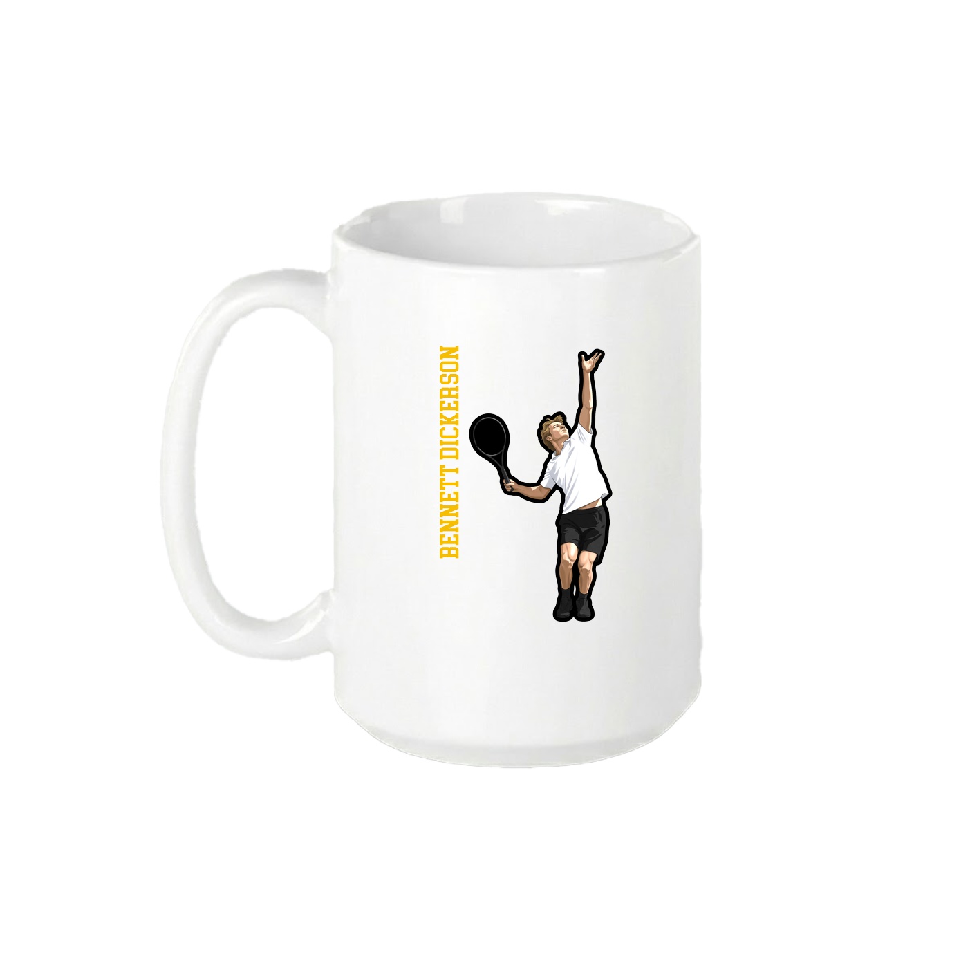 15oz Coffee Mug — Name Vertical in White