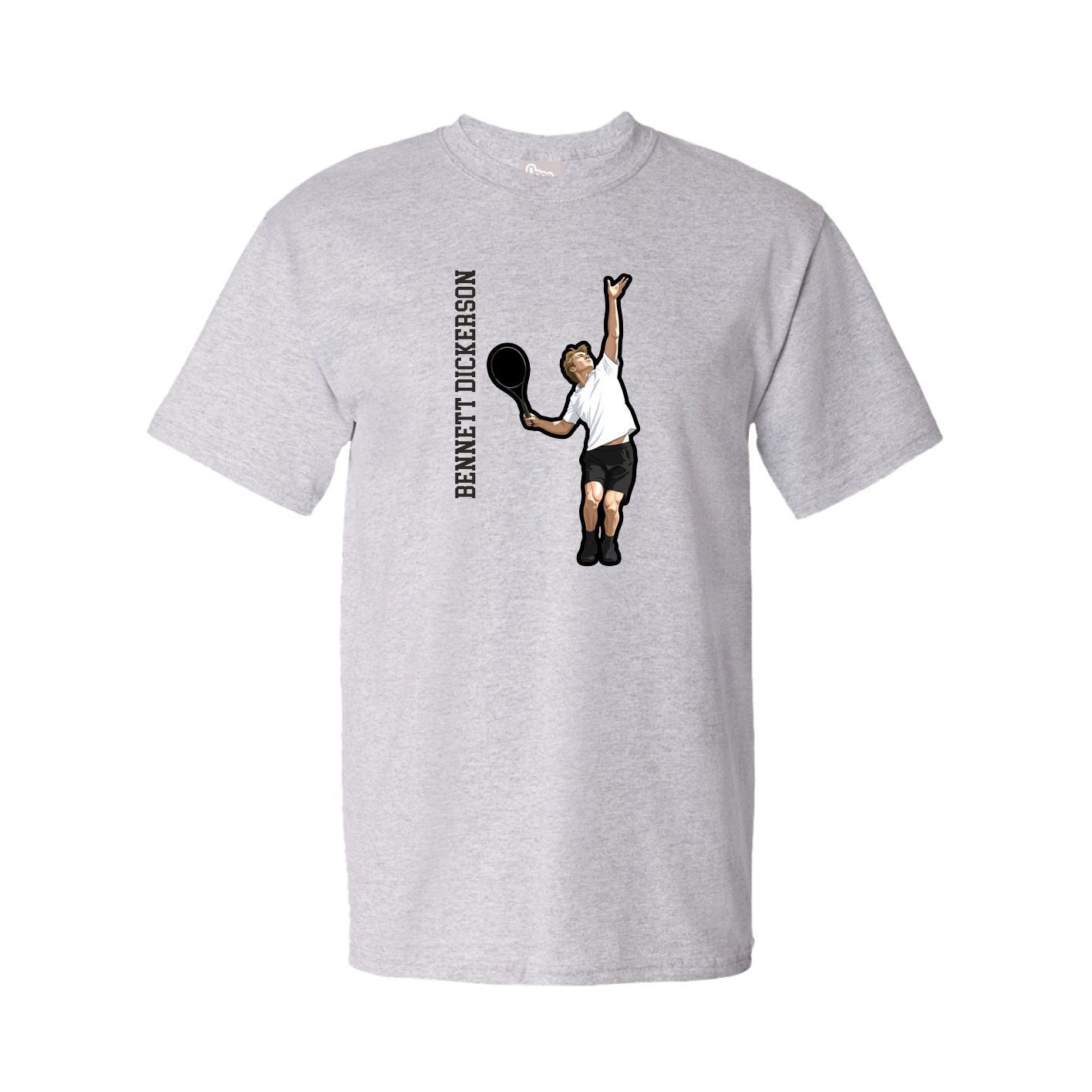 Tee — Name Vertical in Grey