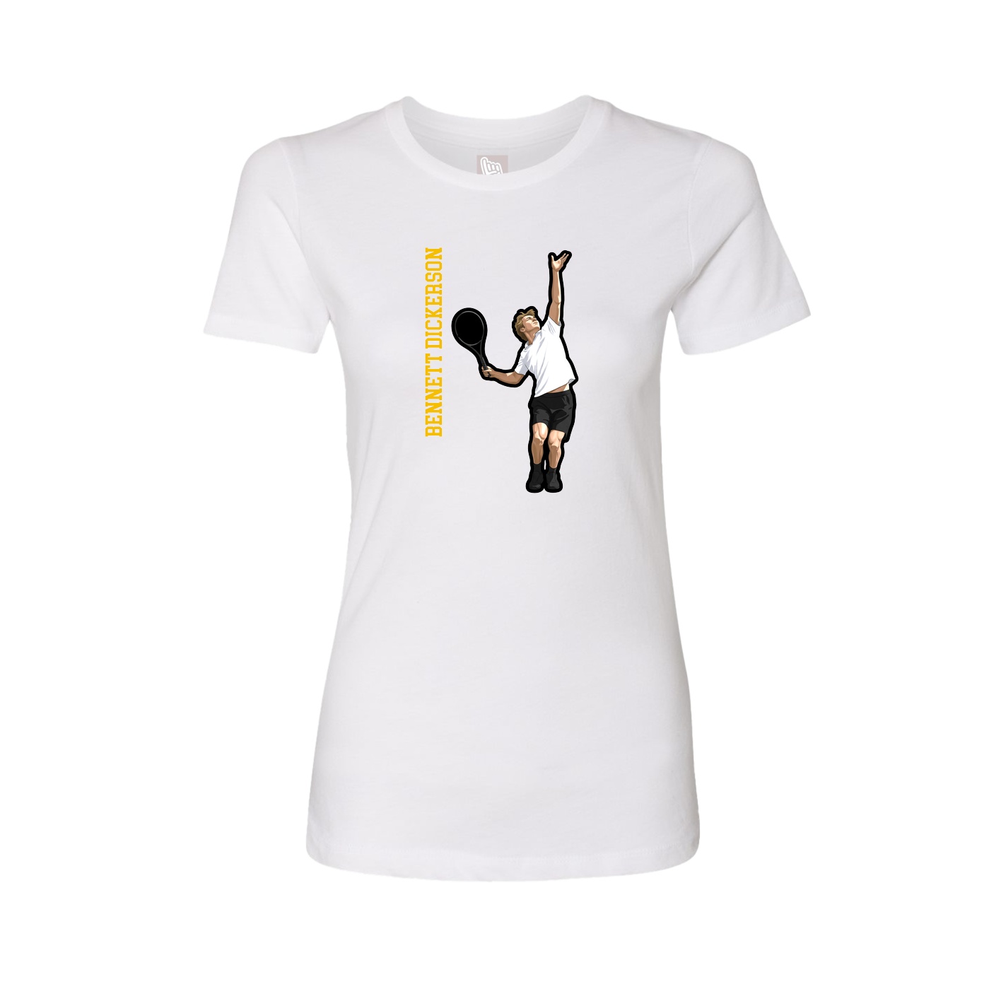 Womens Tee — Name Vertical in White