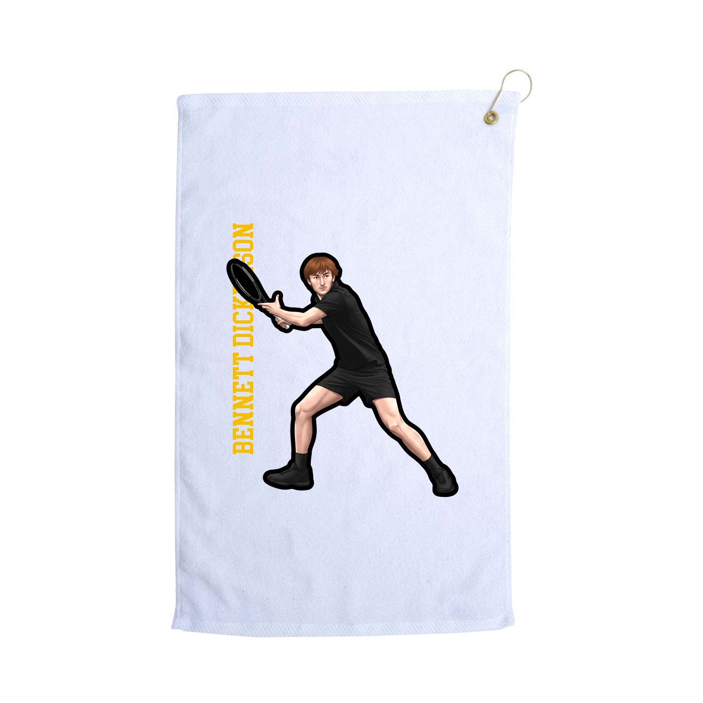 Golf Towel — Name Vertical in White