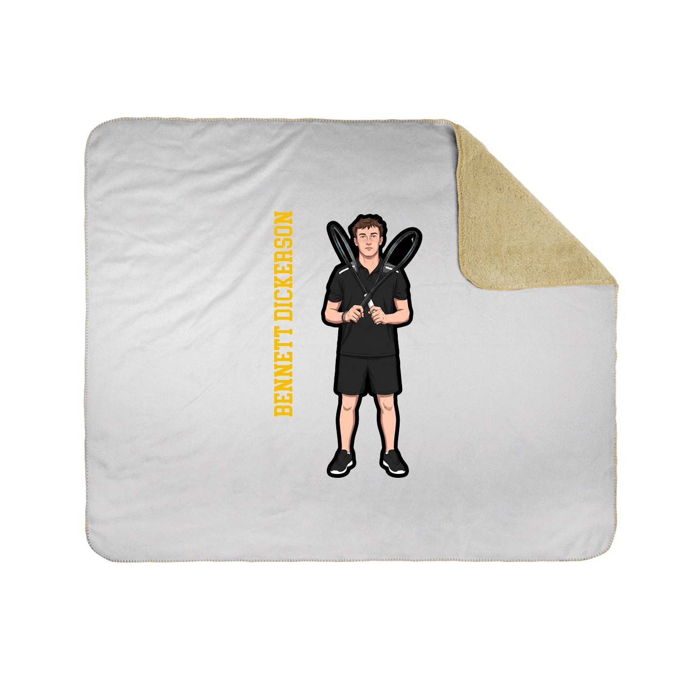Throw Blanket — Name Vertical in White