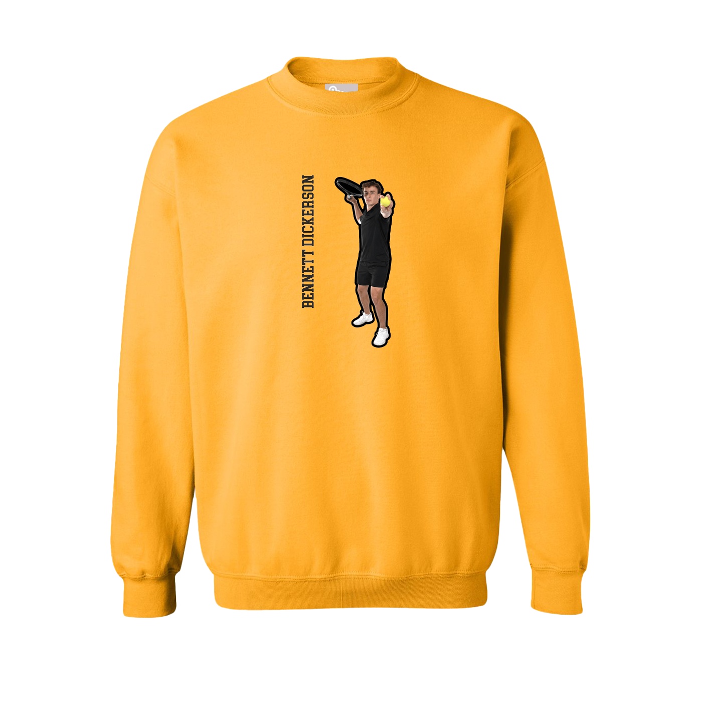 Fleece Crew — Name Vertical in Gold