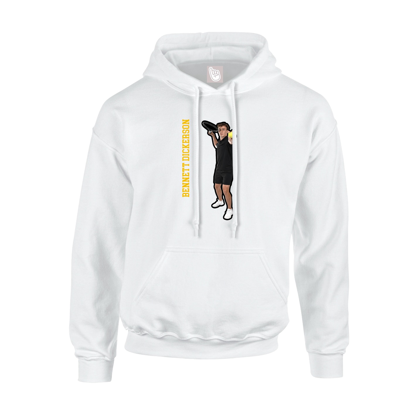 Youth Hoodie — Name Vertical in White