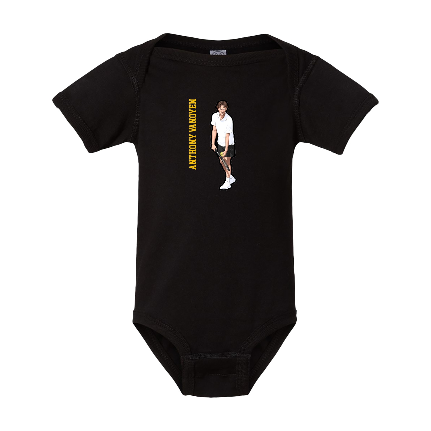 Baby Onesie — Name Vertical in Black