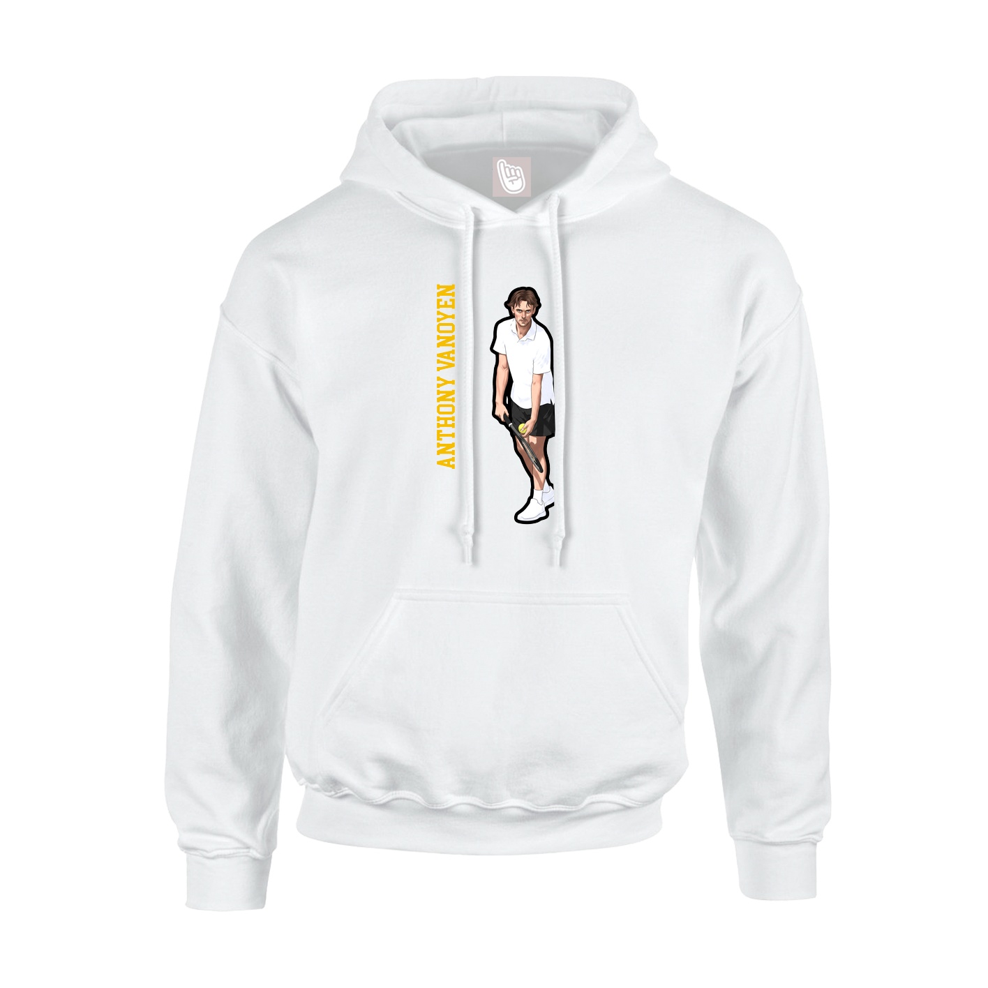 Hoodie — Name Vertical in White