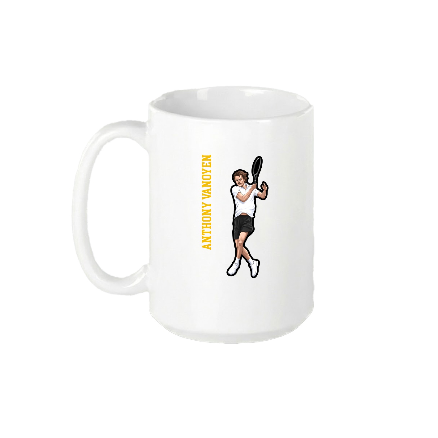 15oz Coffee Mug — Name Vertical in White