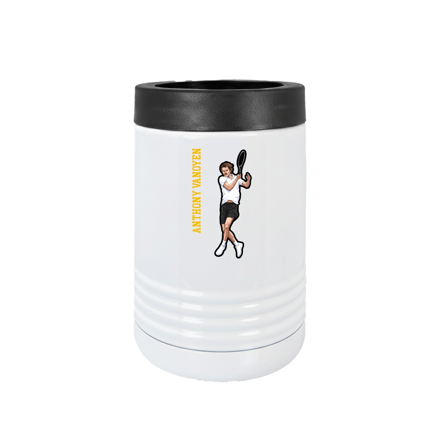 Beverage Holder — Name Vertical in White