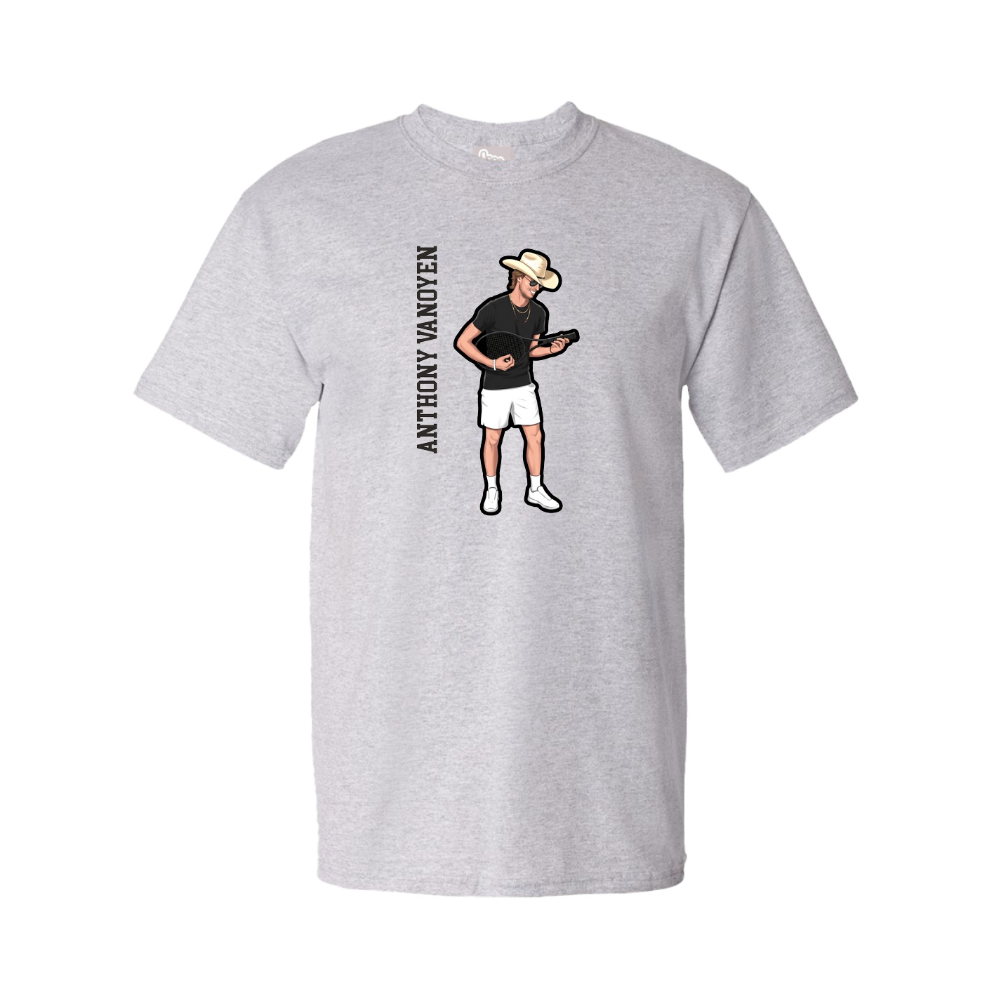 Tee — Name Vertical in Grey