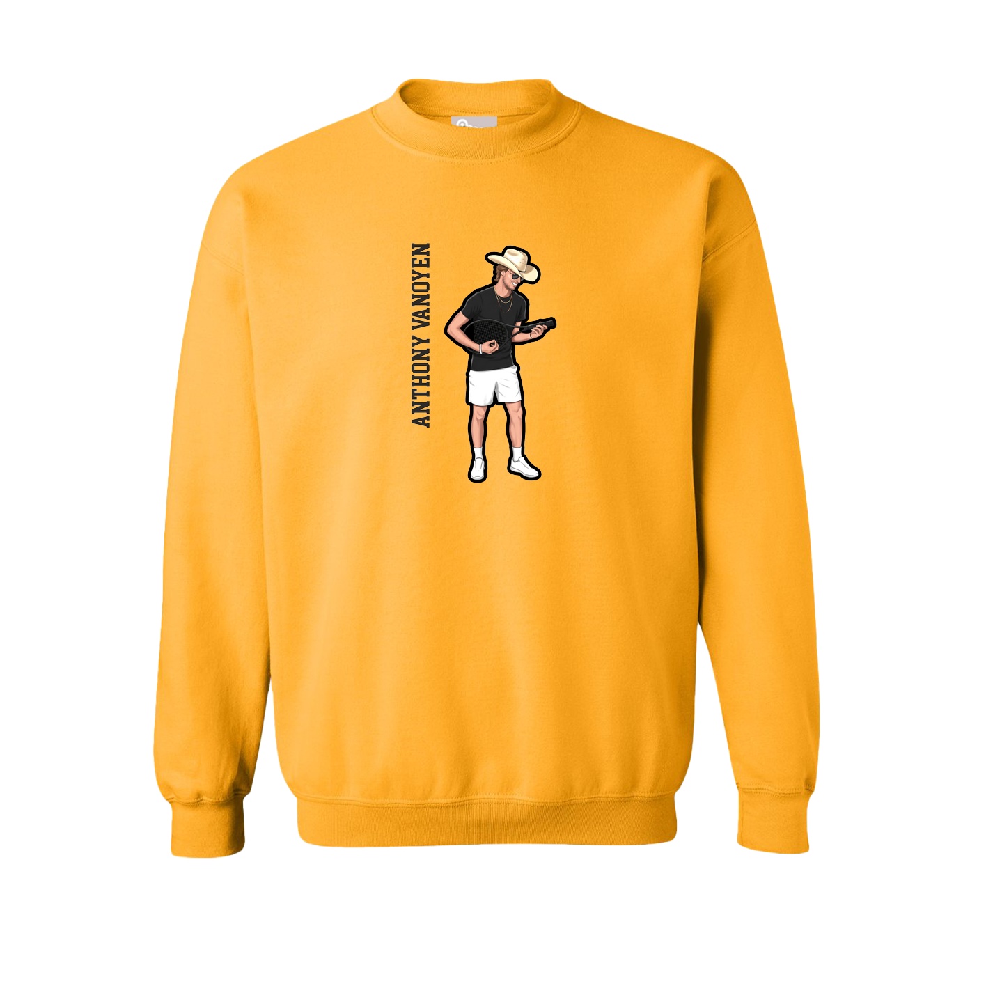 Fleece Crew — Name Vertical in Gold