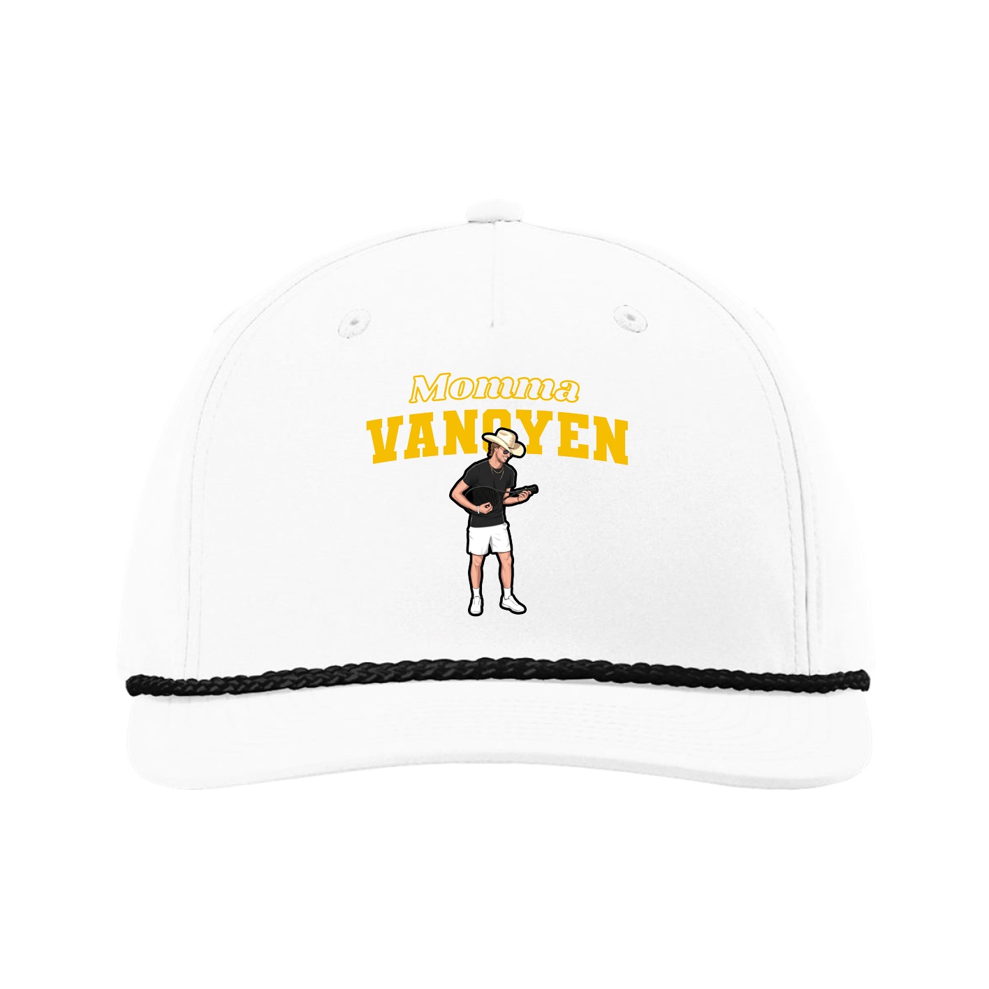 Five-Panel Classic Rope Cap — Mothers Day Block in White