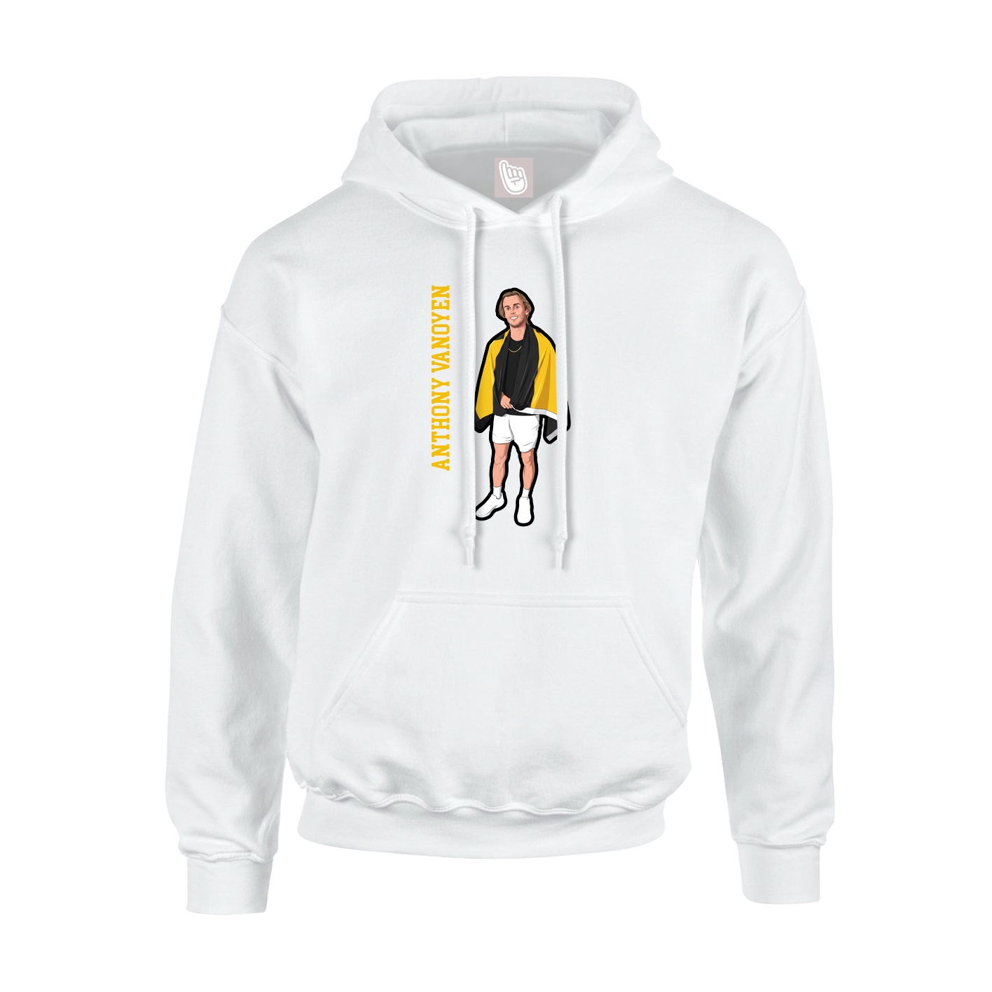 Youth Hoodie — Name Vertical in White