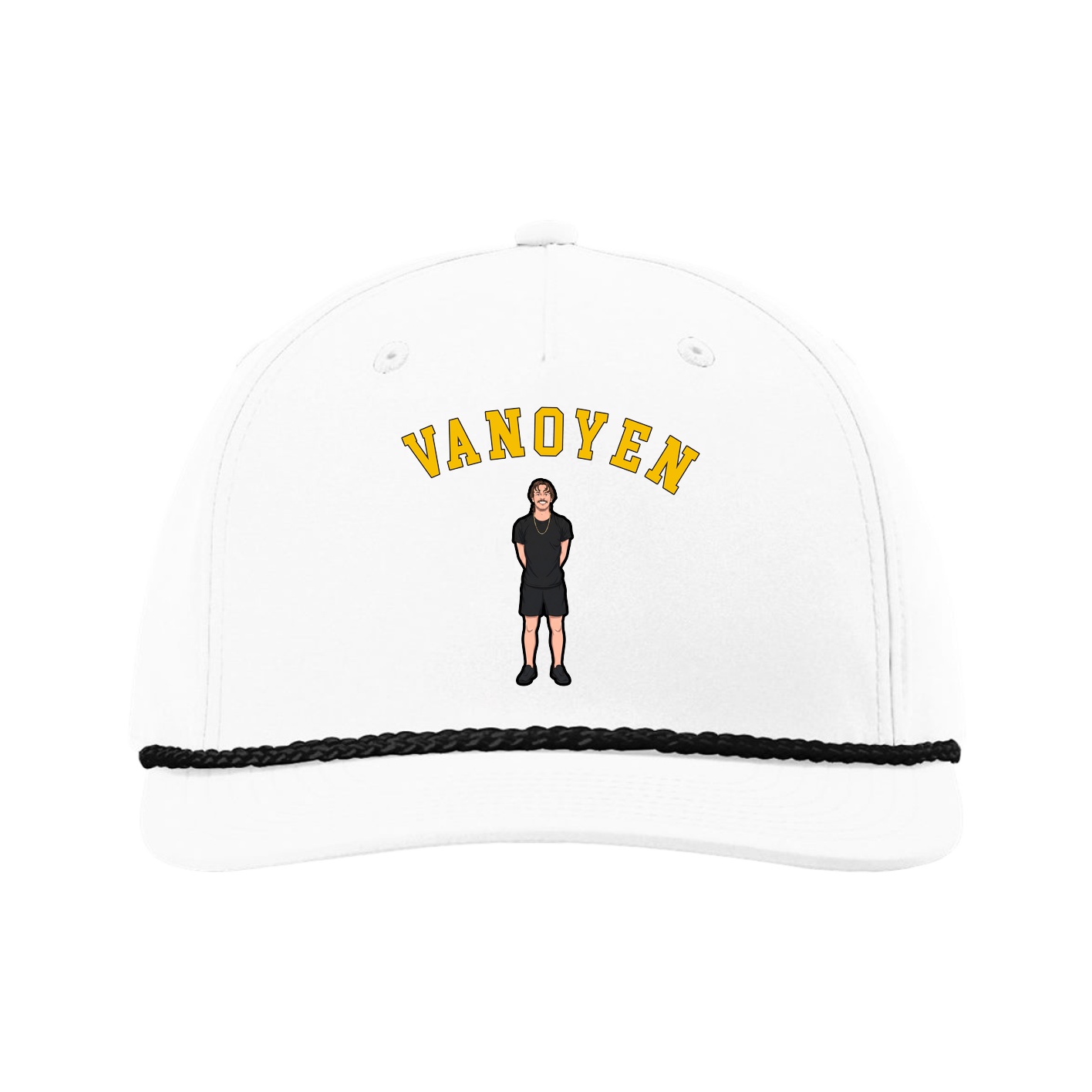 Five-Panel Classic Rope Cap — Shirsey Arch in White