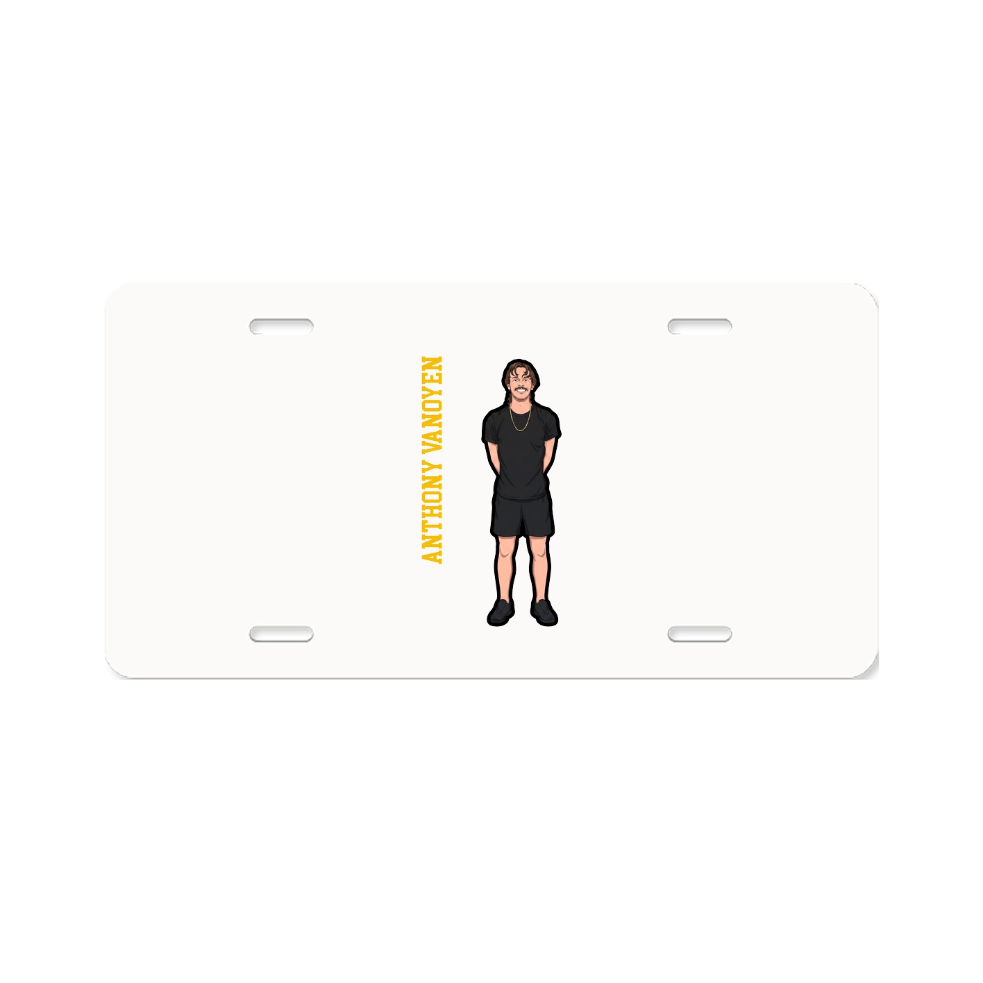 License Plate — Name Vertical in Classic