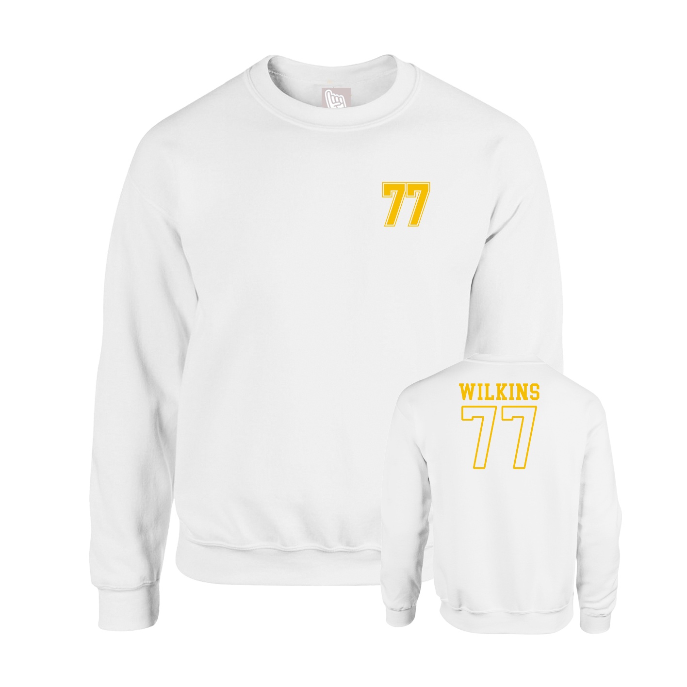 Fleece Crew — Chest Back in White
